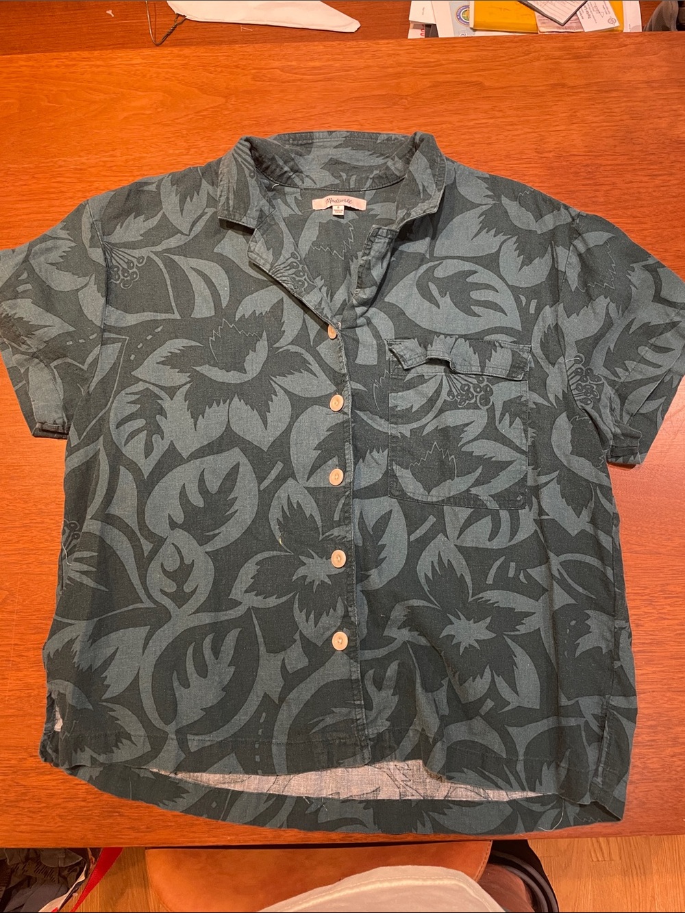Madewell Hawaiian Print Short Sleeve Button Down
